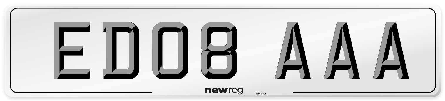 ED08 AAA Number Plate from New Reg